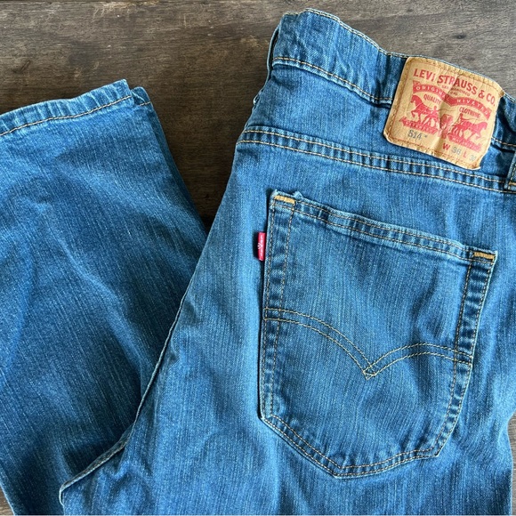 Levi's 514 Jeans Mens 36x29-measured Medium Wash Straight Stretch American Denim - Picture 15 of 16